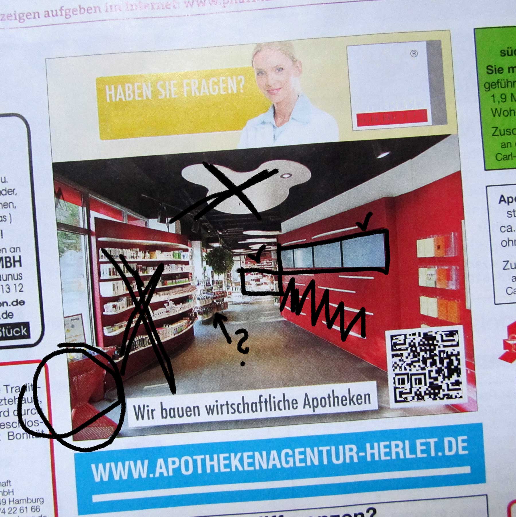 Upcycling-Titelbild mit markierter Apothekenanzeige